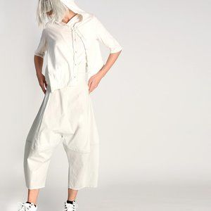 Lurdes Bergada Crisp Cropped Leg Trousers Pants Small and Medium in Bone